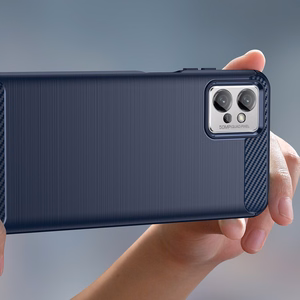 Carbon Case для Xiaomi Poco F4 5G гибкая силиконовая карбоновая накладка синий