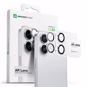AmazingThing Lens Glass for iPhone 17 with Black Aluminum Frame