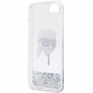 Karl Lagerfeld KLHCI8LNKHCH iPhone 7/8/SE 2020/2022 sidabrinis/sidabrinis kietas dėklas Blizgantis Karl Galva