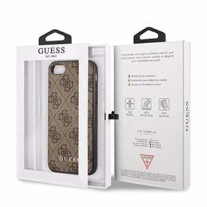 Guess 4G Metal Gold Logo dėklas telefonui iPhone SE 2022 / 2020 / 7 / 8 - Rudas