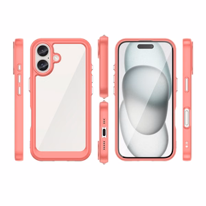 Outer Space dėklas telefonui su geliniu rėmeliu iPhone 16 - raudonas