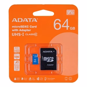 ADATA 64GB, microSDHC, Class 10 UHS-I Klasės 10
