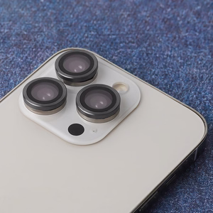 Набор защитных стёкол для объективов iPhone 13 Pro / iPhone 13 Pro Max черная рамка (3 шт.)
