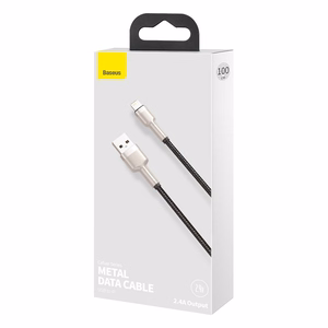 USB кабель для Lightning Baseus Cafule, 2.4A, 1м (чёрный)