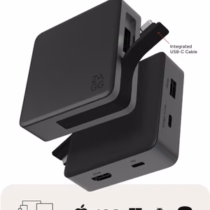 USB-C-концентратор ZAGG на 4 порта, чёрный / серый