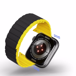Magnetinė Apple Watch SE, 9, 8, 7, 6, 5, 4, 3, 2, 1 (41, 40, 38 mm) Dux Ducis Apyrankė (LD Versija) - juoda ir geltona