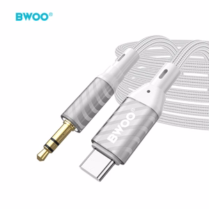Аудиоадаптер Bwoo (AUX074) USB-C — 3,5 мм 1м серебристый
