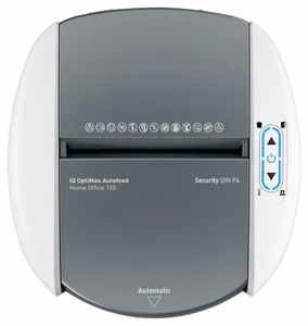 Leitz IQ Optimax AutoFeed 150 80380000 popieriaus smulkintuvas, P4, 150 lapų, 15 l talpos šiukšliadėžė