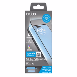 SBS Eyesafe grūdintas stiklas, skirtas iPhone Air, su aplikatoriumi