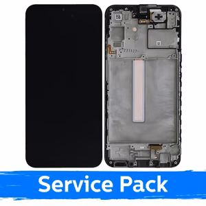 Ekranas skirtas Samsung A256 A25 5G juodas su rėmeliu (Service Pack) +INCLUDING BATTERY