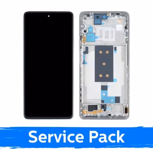 LCD дисплей совместимый с Xiaomi 11T 5G с рамкой / Moonlight Silver / (сервисный пакет)