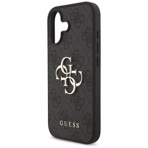 Dėklas Guess PU 4G Metal Logo Apple iPhone 17 pilkas