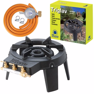 Meva „TRIGLAV“ 3 degiklių pramoninė dujinė viryklė, 9 kW