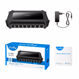 Cudy GS108D tinklo komutatorius Gigabit Ethernet (10/100/1000) Juoda