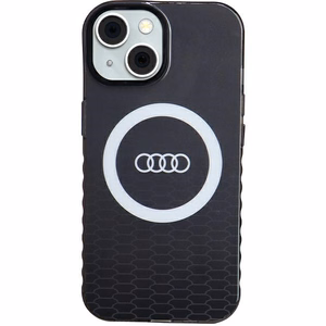 Audi IML Magnetinis dėklas su dideliu logotipu telefonui iPhone 15/14/13 - juodas