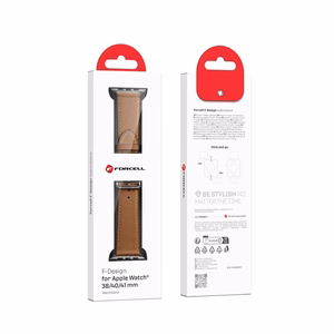 FORCELL F-DESIGN FA20 ekologiškos odos dirželis APPLE laikrodžiui 38 / 40 / 41 mm rudas