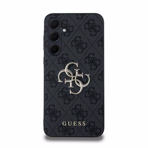 Guess 4G Big Metal Logo dėklas, skirtas Samsung Galaxy A35, juodas