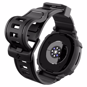 Spigen Rugged Armor Pro dirželis, skirtas „Samsung Galaxy Watch 8 44 mm“ – matinis juodas