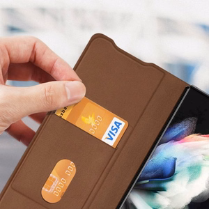 Telefono dėklas Dux Ducis Bril skirtas Samsung F936 Z Fold4 rudas