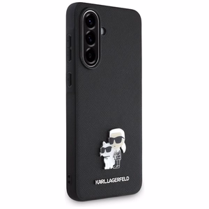 Karl Lagerfeld Saffiano dėklas su K&C metaliniu logotipu Samsung Galaxy A56 - juodas