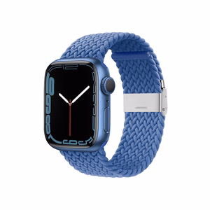 Плетёный ремешок Crong Wave Band для Apple Watch 44 / 45 / 46 / 49 мм, синий