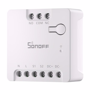 SONOFF MINI-D išmanusis Wi-Fi Matter jungiklis (AC/DC 12-48V, sausasis kontaktas)