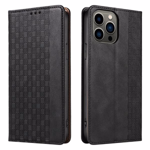 Magnetinis dirželio dėklas telefonui iPhone 14 Pro Max su atverčiamu dangteliu, mini pinigine, stovu ir dirželiu, juoda