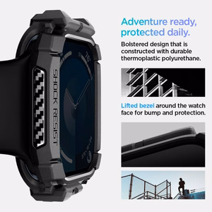 Spigen Rugged Armor Чехол для Apple Watch 10 46mm - чёрный