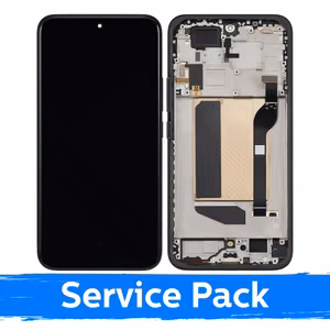 Ekranas skirtas Xiaomi Redmi Note 15 Pro+ 5G su rėmeliu / Black / (Service Pack)