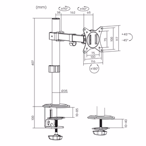 MACLEAN НАСТОЛЬНЫЙ КРОНШТЕЙН ДЛЯ LCD МОНИТОРА MC-572N