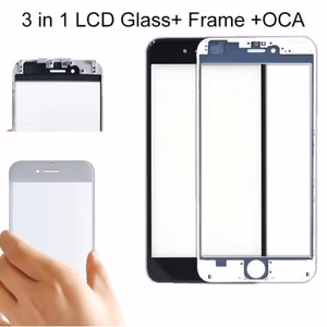 Refurbishment Set Compatible With "Pro+" Apple iPhone 6 / white / glass + OCA + frame / Set
