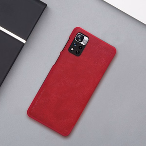 Nillkin Qin dėklas telefonui Xiaomi Redmi Note 11 Pro+ (Kinija) / Redmi Note 11 Pro (Kinija) / Mi11i HyperCharge apsauginis kameros dėklas su stovu rudas