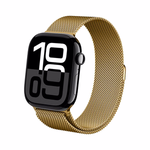 Crong Milano Steel nerūdijančiojo plieno dirželis, skirtas Apple Watch 44 / 45 / 46 / 49 mm, aukso spalvos