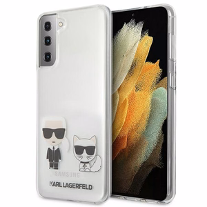 Karl Lagerfeld Karl&Choupette dėklas Samsung Galaxy S21+ - skaidrus
