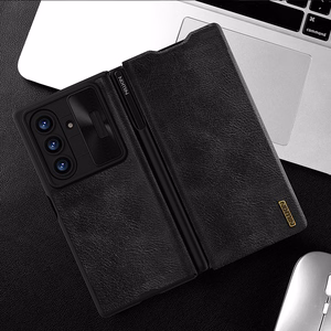 Nillkin Qin Pro dėklas Samsung Galaxy Z Fold 7 su S Pen Space - juodas