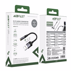Acefast J13 USB-A на 3.5mm mini jack адаптер - черный