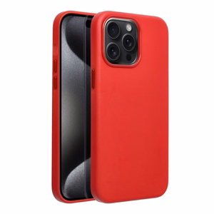 Dėklas Leather Mag Cover (MagSafe) skirtas iPhone 15 Pro Max raudonas