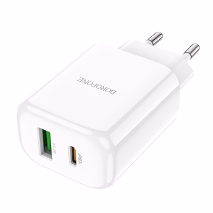 Borofone сетевое зарядное устройство BN4 Potential - USB + Type C - QC 3.0 PD 2.0 20W белый