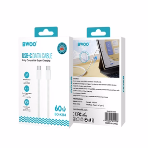 BWOO Cable USB-C - USB-C 1m 60W for iPhone 15 BO-X284 white