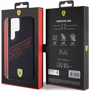 Ferrari Big SF Perforated dėklas telefonui Samsung Galaxy S24 Ultra - juodas