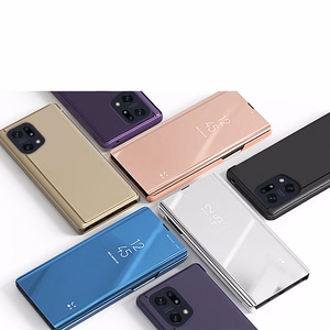Clear View Case dėklas telefonui Oppo Find X5 Pro dėklas su atvartu juodas