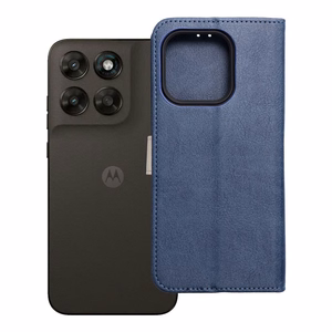 Atverčiamas dėklas Motorola G67 / G77 Split Book, tamsiai mėlynas ir kreminis