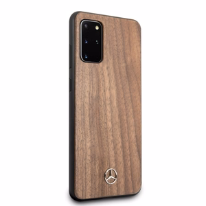Mercedes Wood Line Walnut dėklas telefonui Samsung Galaxy S20+ – rudos spalvos