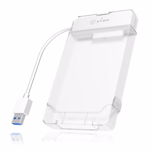 ICY BOX IB-AC703-U3 – USB 3.0 adapter cable and protective case for a 2.5-inch SATA drive, blue