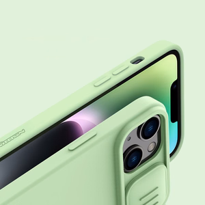 Nillkin CamShield Magnetic magnetinis silikoninis MagSafe dėklas su kameros apsauga, skirtas iPhone 14 Plus – mėlynas