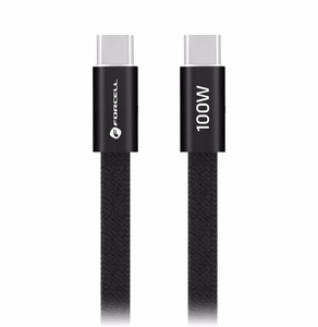 Кабель USB-C — USB-C Forcell F-Energy QC4.0 PD 5A 100W Cafule Flat 1,2 м CCFN23 чёрный