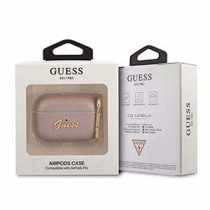 Guess GUAPSASMP чехол AirPods Pro розовый/розовый Saffiano Script Metal Collection