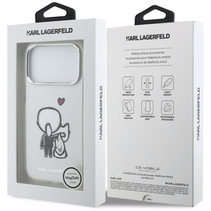 Karl Lagerfeld Karl & Choupette Back MagSafe Dėklas for iPhone 17 Pro - Clear