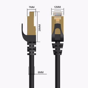 Orico PUG-C7 CAT7 10Gbps RJ45 Ethernet tinklo laidas interneto LAN apvalus 10m - juodas