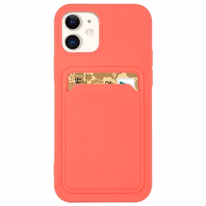 Card Чехол силиконовый кошелёк со слотом для карт и документов для iPhone 12 Pro Max оранжевый